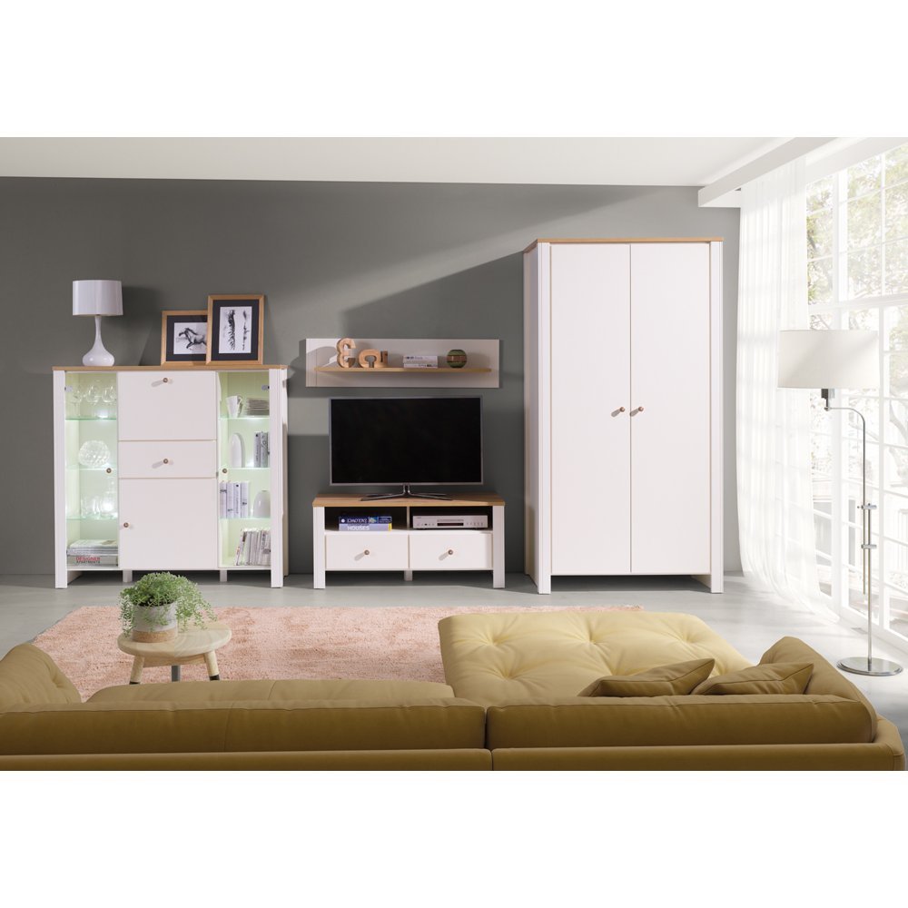 Living BERG 3 cu Lumini, Crem / Dab Zloty