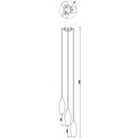 Lampa de tavan CHMPAGNE MD2101A-3BL Negru
