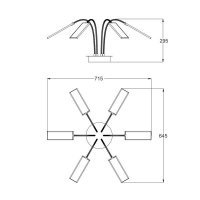 Lampa de tavan LEXI PL180109-6C