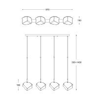 Lampa de tavan ROCK P0488-04F-B5AC Genarom