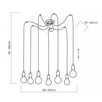 Lampa de tavan QUALLE Gri 2686 Genarom