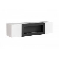 Comoda TV FLY Genarom AM 23 WW FY SBK Alb / Alb Lucios