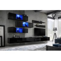 Vitrina suspendata FLY Genarom AM 23 ZZ FY 12 Negru / Negru Lucios