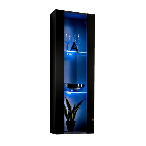 Vitrina suspendata FLY Genarom AM 23 ZZ FY 21 Negru / Negru Lucios