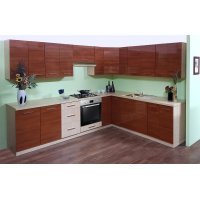 Bucatarie pe colt TAFLA Lakier Visina Aurie / Klon 280-230 Genarom , Front MDF Infoliat, OUTLET