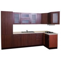 Bucatarie pe colt TRAFIC 157, 300-120, ZEBRANO CIEMNE, OUTLET