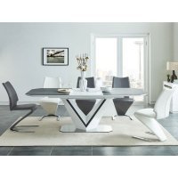 Masa Extensibila VALERIO Ceramic Genarom SN Gri / Alb Mat