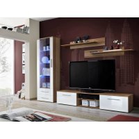 Vitrina NEO I 23 NWH N1 Genarom AM Prun / Alb Lucios