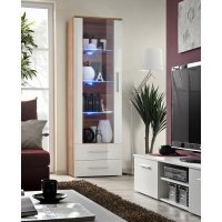 Vitrina NEO I 23 NWH N1 Genarom AM Prun / Alb Lucios