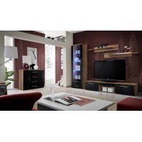 Vitrina NEO I 23 NSH N1 Genarom AM Prun / Negru Lucios
