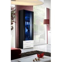 Vitrina NEO I 24 ZWHS N1 Genarom AM Negru/Negru Lucios/Alb Lucios