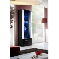 Vitrina NEO I 25 ZSWH N1 Genarom AM Negru/Alb Lucios/Negru Lucios