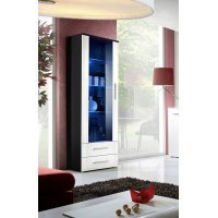 Vitrina NEO I 26 ZW N1 Genarom AM Negru / Alb Lucios