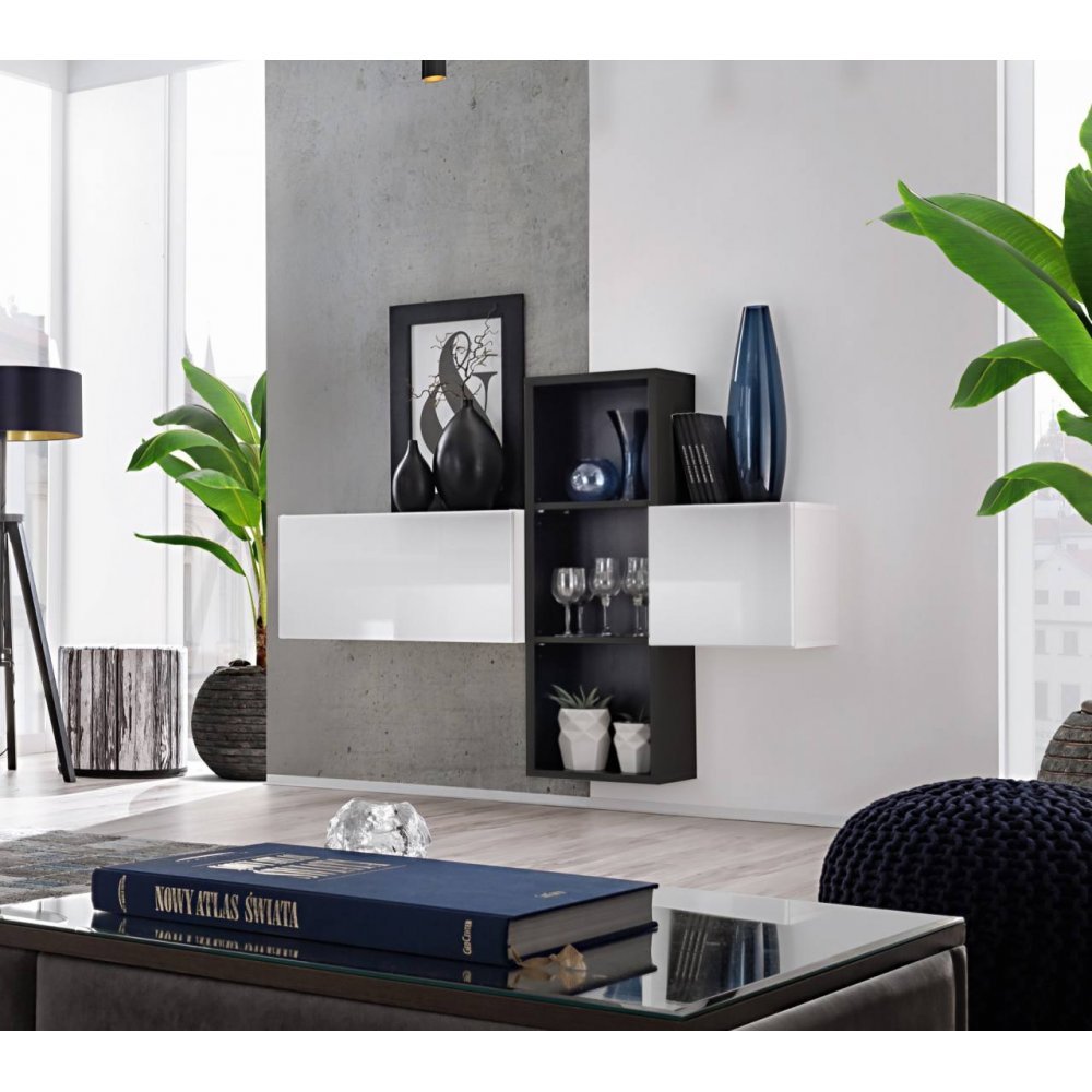 Living BLOX SB I 28 WS BXS1 Genarom AM Alb/Negru/Alb Lucios