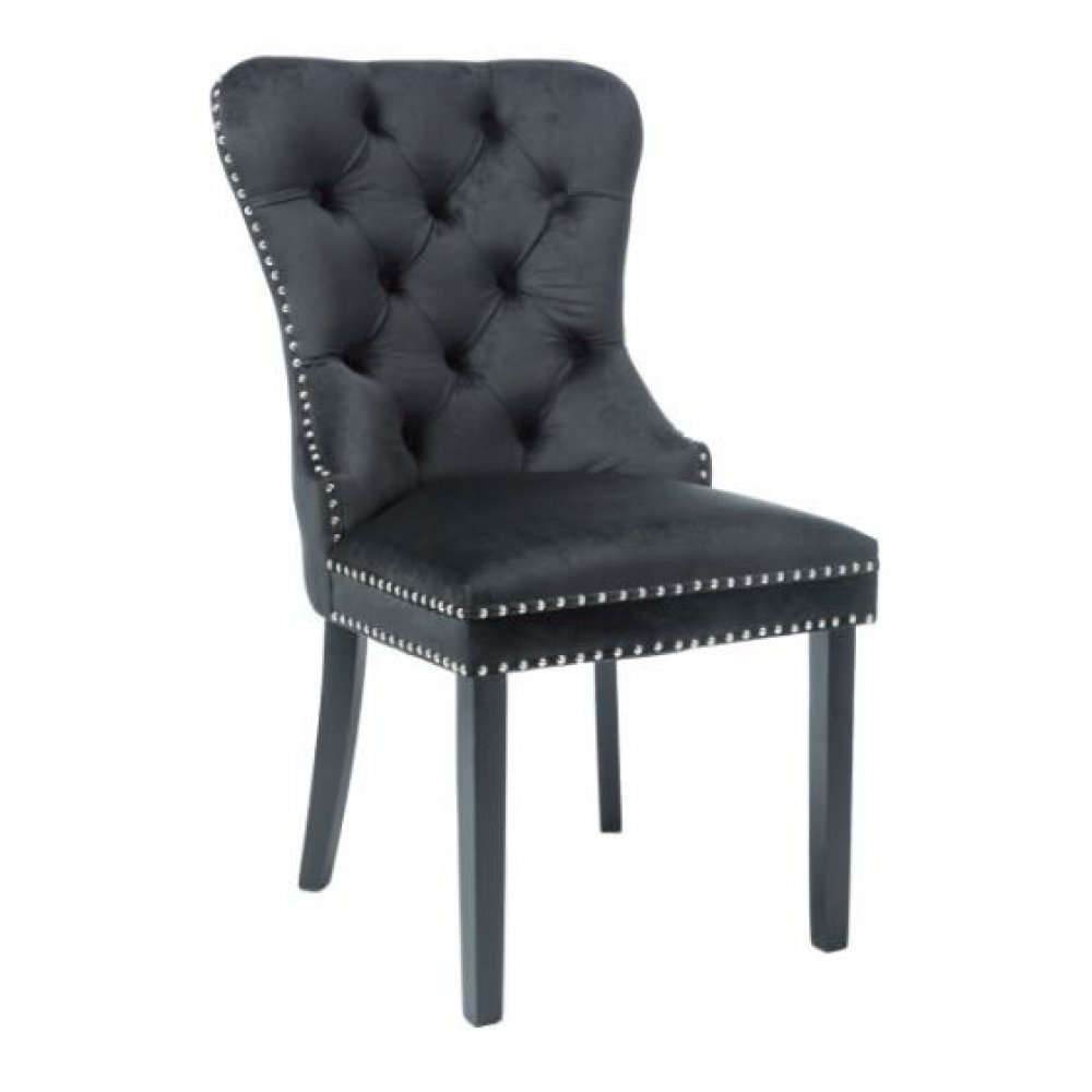 Scaun Tapitat AUGUST VELVET Genarom SN Negru / Tap 117