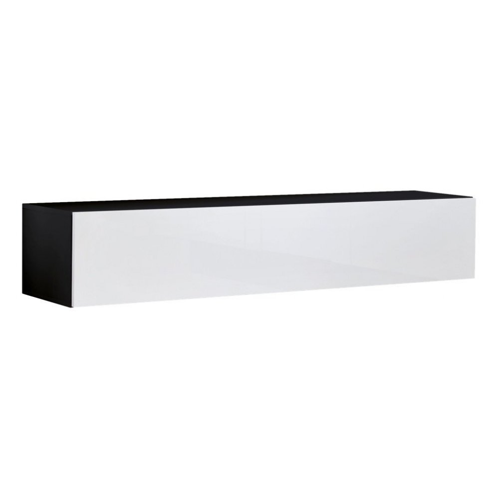 Comoda TV FLY Genarom AM 23 ZW FY 30 Negru / Alb Lucios