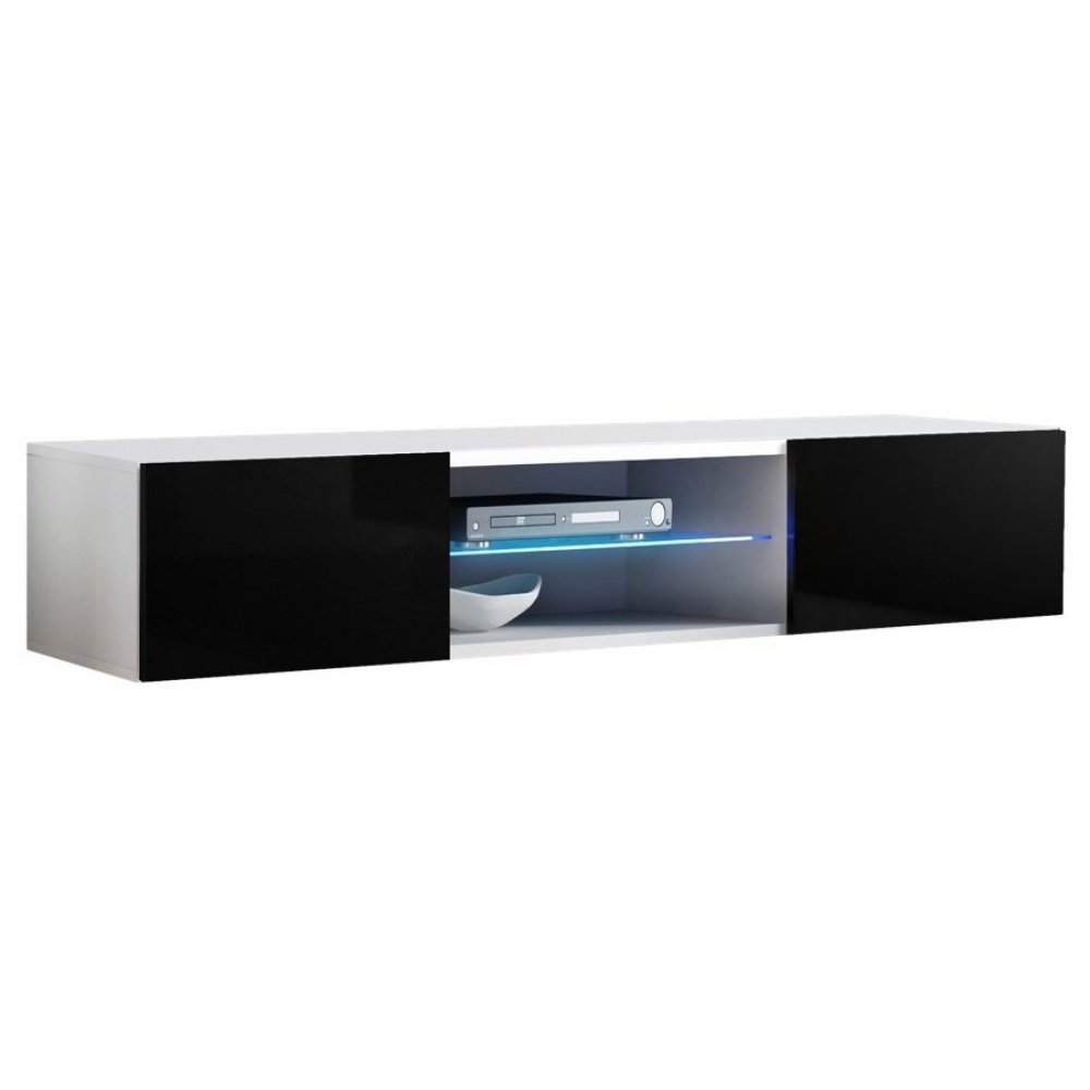 Comoda TV FLY Genarom AM 25 WS FY TYP 33 Alb / Negru Lucios