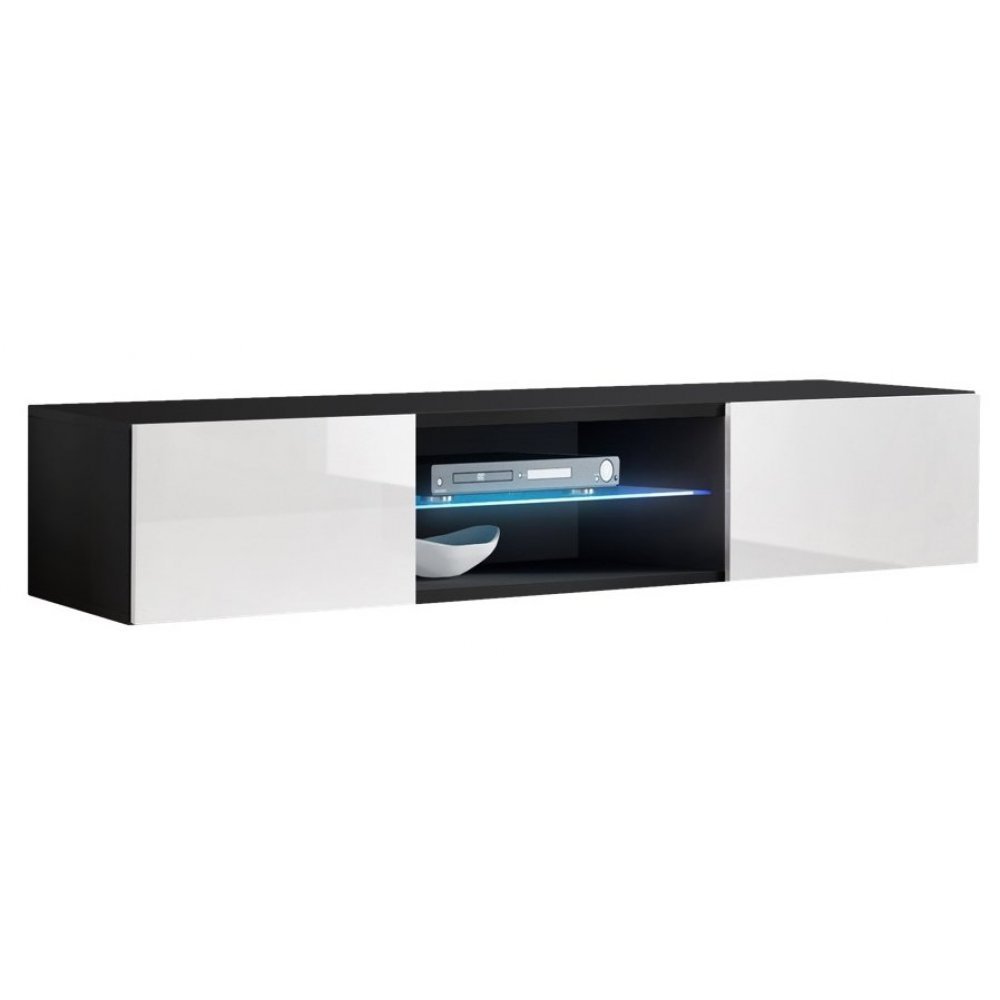 Comoda TV FLY Genarom AM 25 ZW FY TYP 33 Negru / Alb Lucios