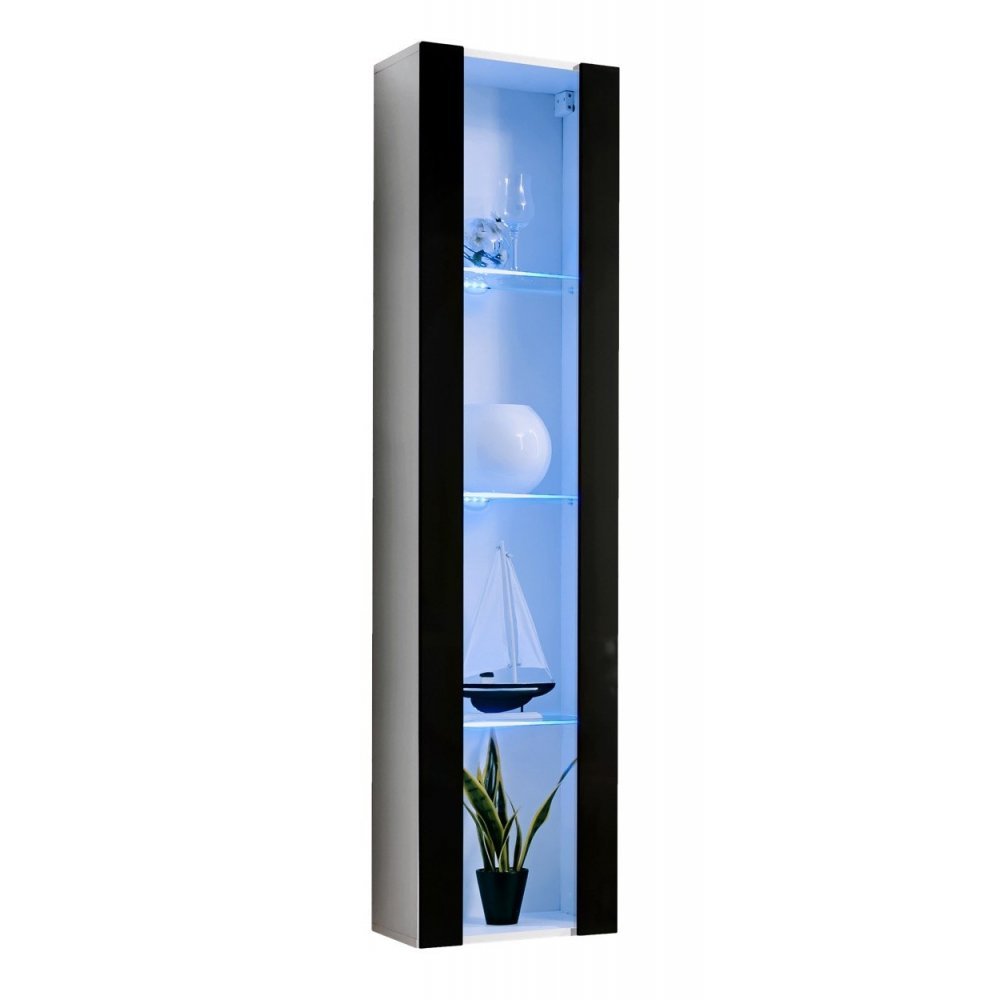 Vitrina Suspendata FLY Genarom AM 23 WS FY 41 Alb / Negru Lucios