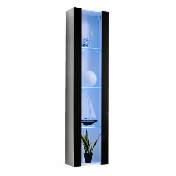 Vitrina Suspendata FLY Genarom AM 23 WS FY 41 Alb / Negru Lucios