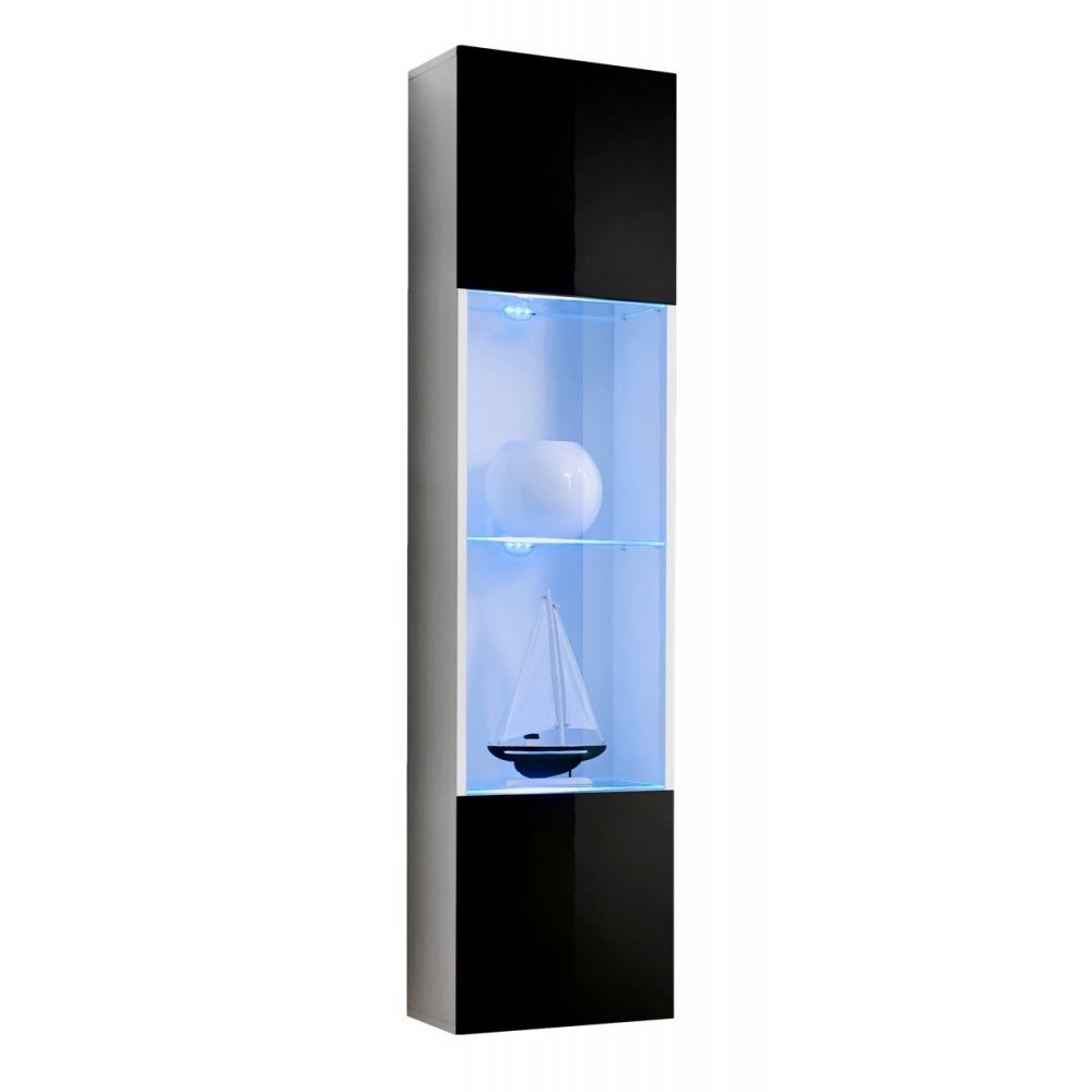 Vitrina Suspendata FLY Genarom AM 23 WS FY 42 Alb / Negru Lucios