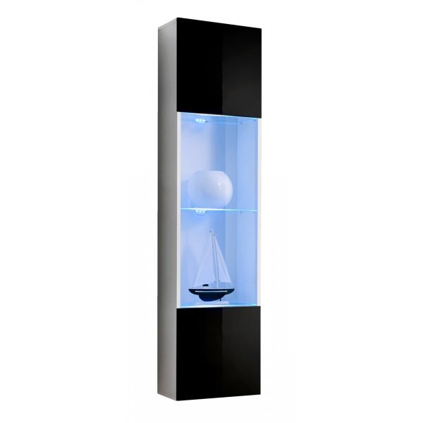 Vitrina Suspendata FLY Genarom AM 23 WS FY 42 Alb / Negru Lucios