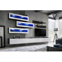 Vitrina suspendata FLY Genarom AM 23 ZW FY 11 Negru / Alb Lucios