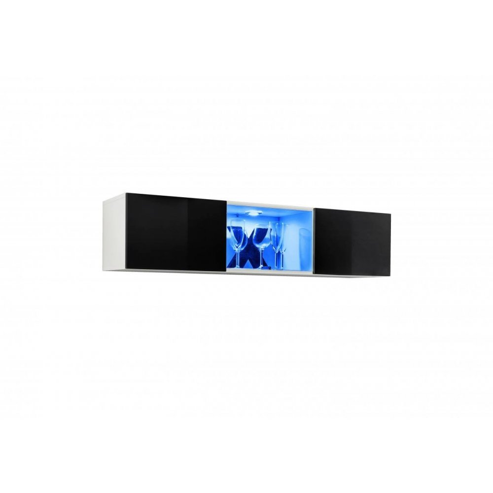 Vitrina suspendata FLY Genarom AM 23 WS FY 12 Alb / Negru Lucios