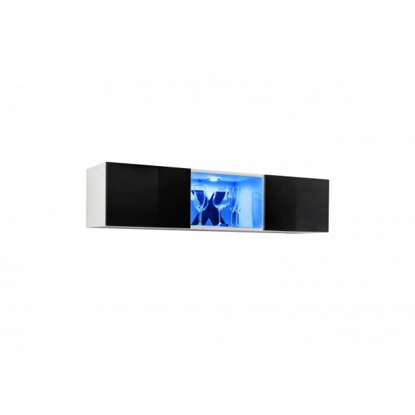 Vitrina suspendata FLY Genarom AM 23 WS FY 12 Alb / Negru Lucios