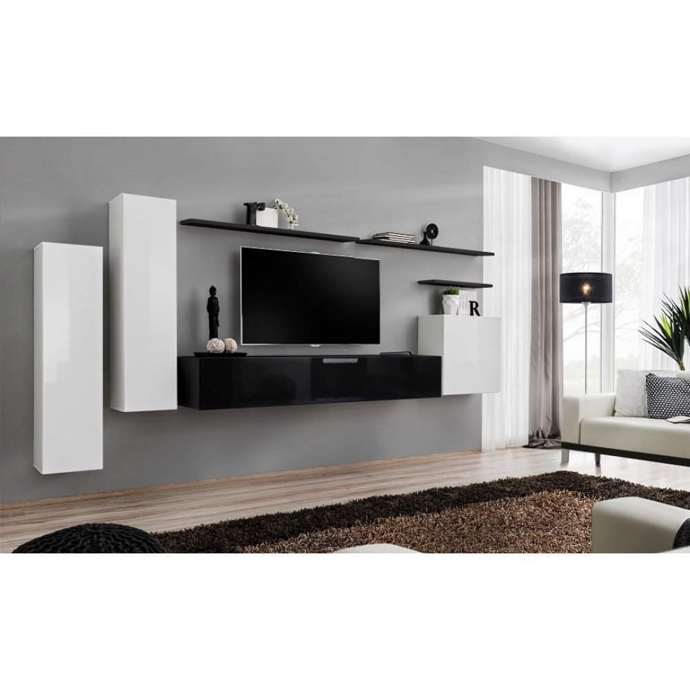 Living SWITCH 1 26 WS SW 1 Genarom AM Alb Lucios / Negru Lucios