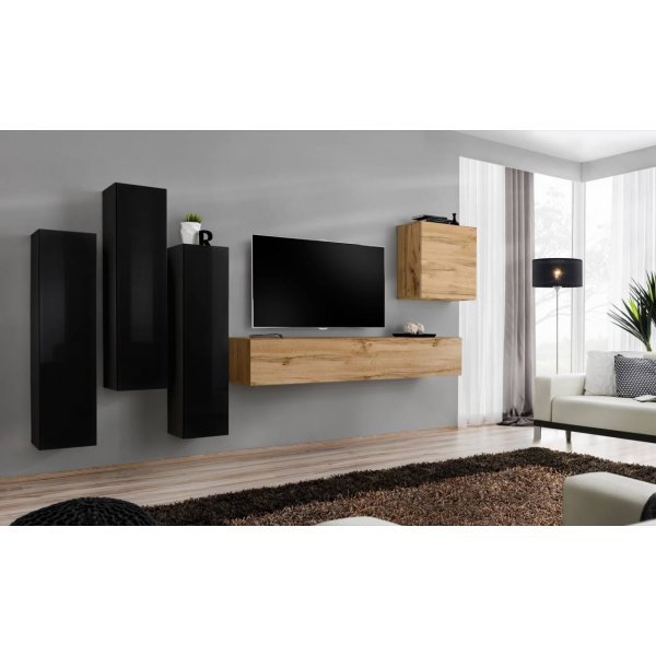 Living SWITCH 3 SWT SW 3 Genarom AM Negru Lucios / Stejar Wotan