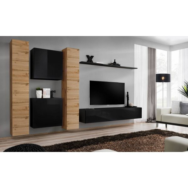 Living SWITCH 6 WTS SW 6 Genarom AM Stejar Wotan / Negru Lucios