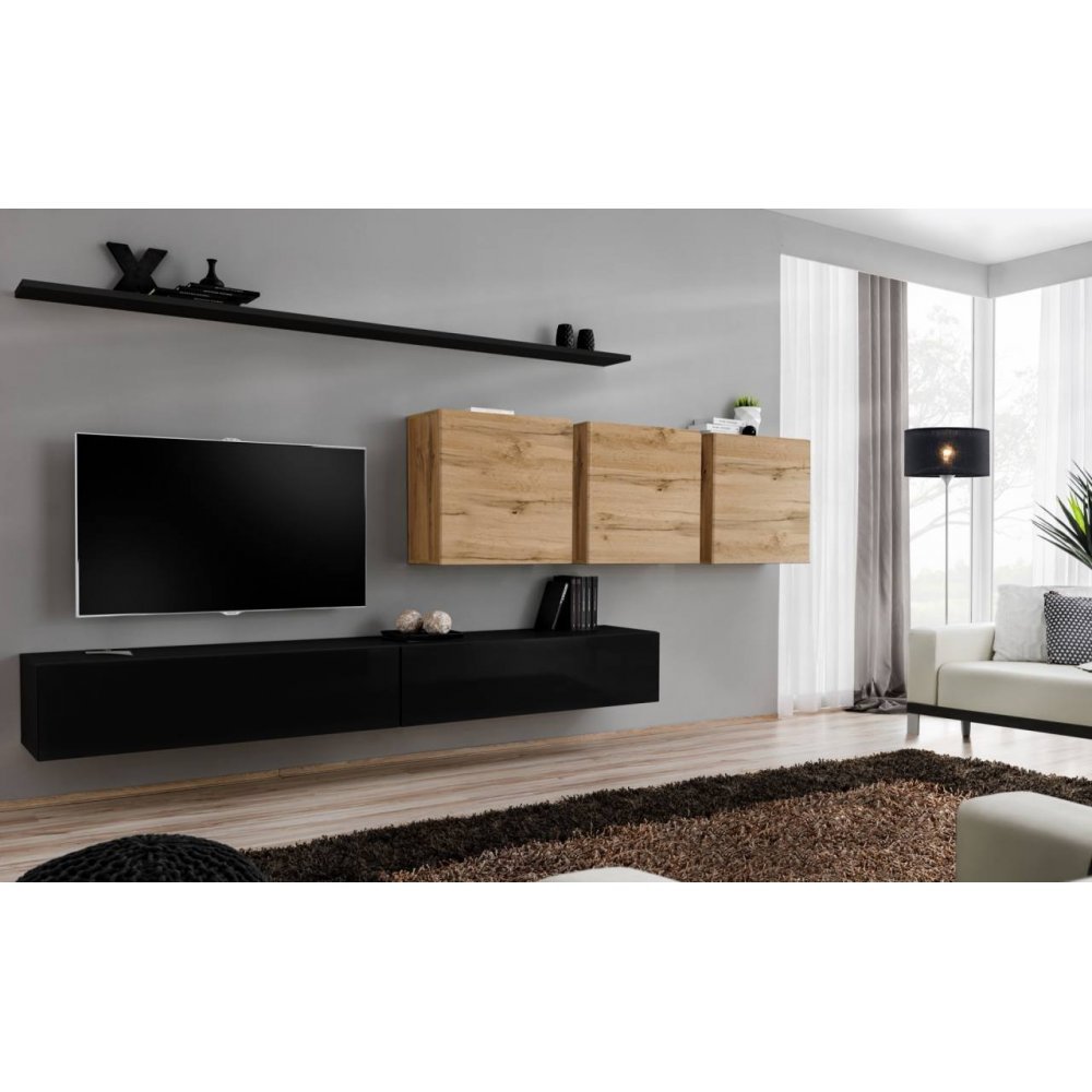 Living SWITCH 7 SWT SW 7 Genarom AM Negru Lucios / Stejar Wotan