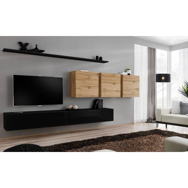 Living SWITCH 7 SWT SW 7 Genarom AM Negru Lucios / Stejar Wotan