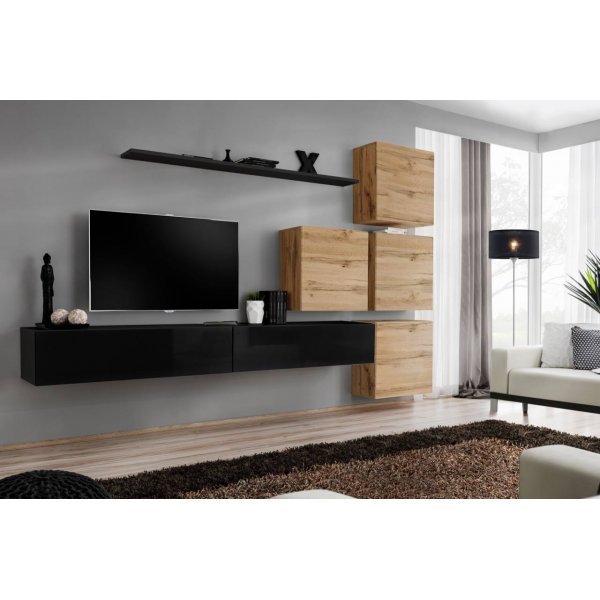 Living SWITCH 9 SWT SW 9 Genarom AM Negru Lucios / Stejar Wotan