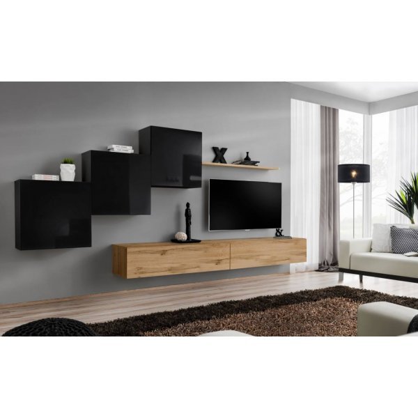 Living SWITCH 10 SWT SW 10 Genarom AM Negru Lucios / Stejar Wotan
