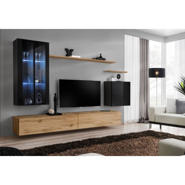 Living SWITCH 12 SWT SW 12 Genarom AM Negru Lucios / Stejar Wotan