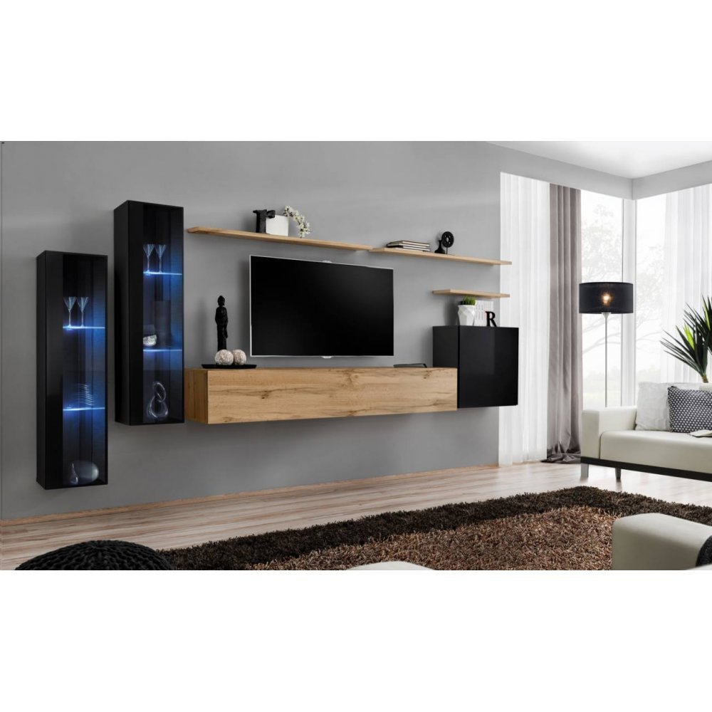 Living SWITCH 11 SWT SW 11 Genarom AM Negru Lucios / Stejar Wotan