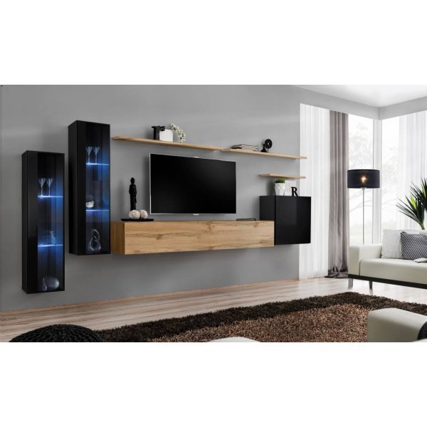 Living SWITCH 11 SWT SW 11 Genarom AM Negru Lucios / Stejar Wotan