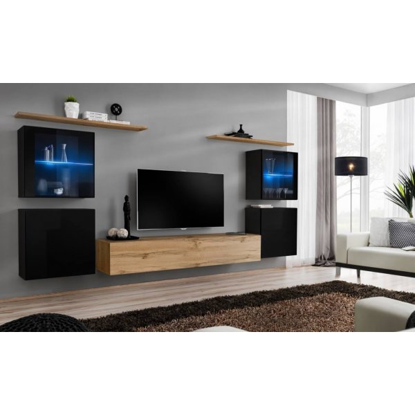 Living SWITCH 14 SWT SW 14 Genarom AM Negru Lucios / Stejar Wotan