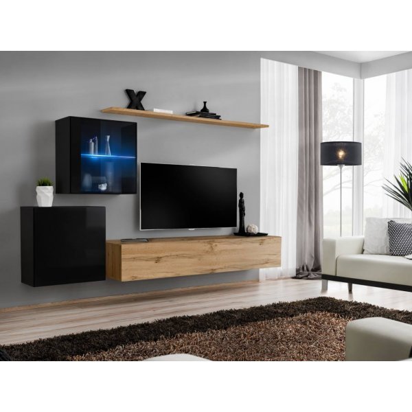 Living SWITCH 15 SWT SW 15 Genarom AM Negru Lucios / Stejar Wotan