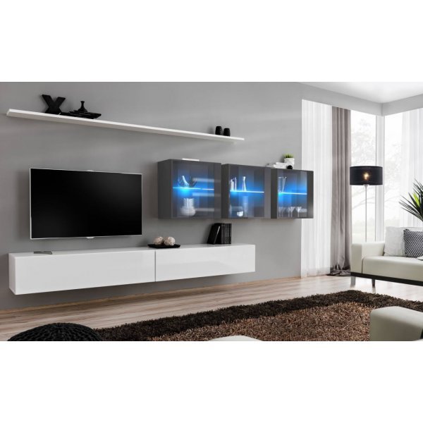Living SWITCH 17 27 WG SW 17 Genarom AM Alb Lucios / Grafit Lucios