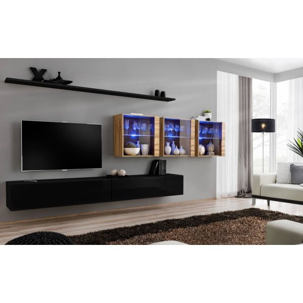 Living SWITCH 17 SWT SW 17 Genarom AM Negru Lucios / Stejar Wotan