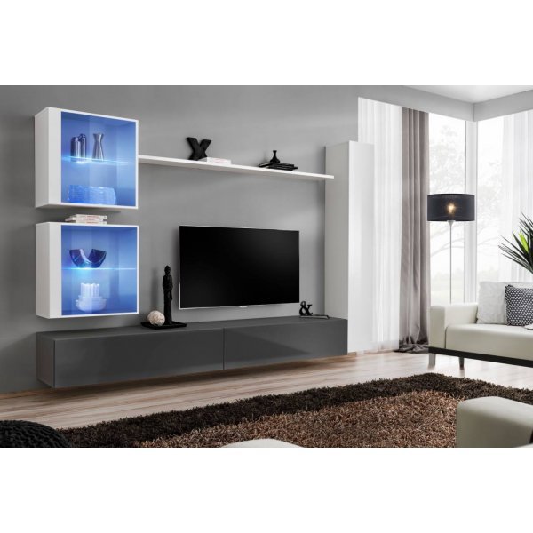Living SWITCH 18 27 WG SW 18 Genarom AM Alb Lucios / Grafit Lucios