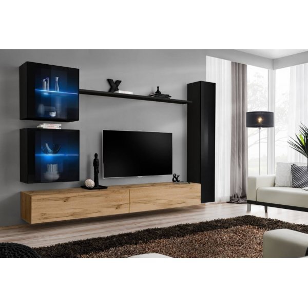 Living SWITCH 18 SWT SW 18 Genarom AM Negru Lucios / Stejar Wotan