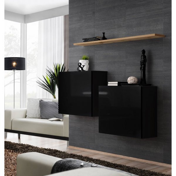 Living SWITCH SB I SWT SW SB1 Genarom AM Negru Lucios / Stejar Wotan
