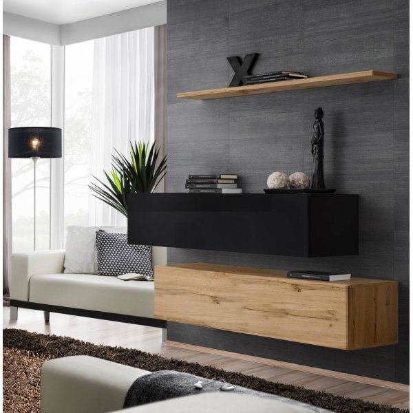 Living SWITCH SB II SWT SW SB2 Genarom AM Negru Lucios / Stejar Wotan