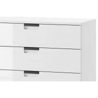 Comoda MEGAN 03 Genarom Alb / Alb Lucios