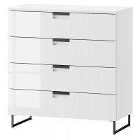 Comoda MEGAN 03 Genarom Alb / Alb Lucios