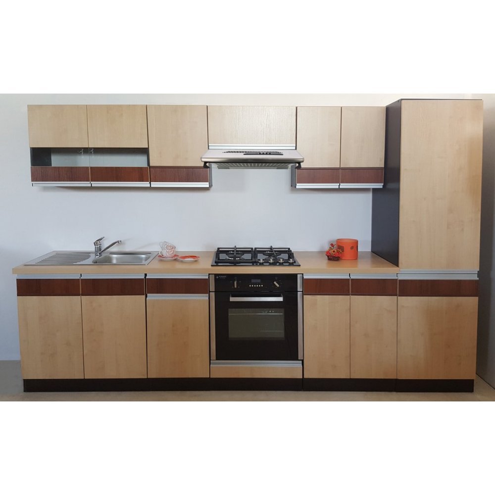 Bucatarie SARA 4B1 decor Klon / Orzech Ecco